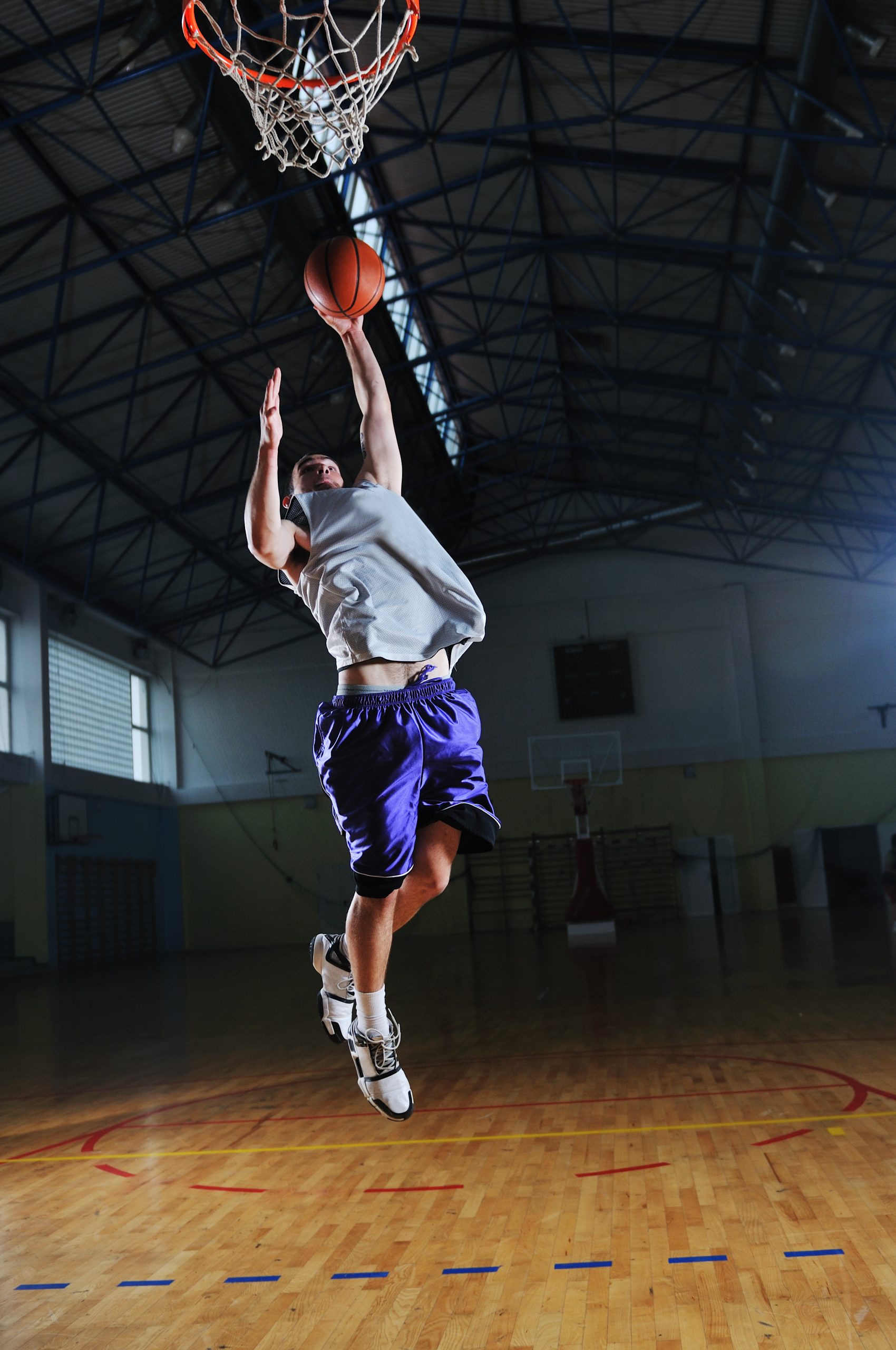 basket ball game player at sport hall